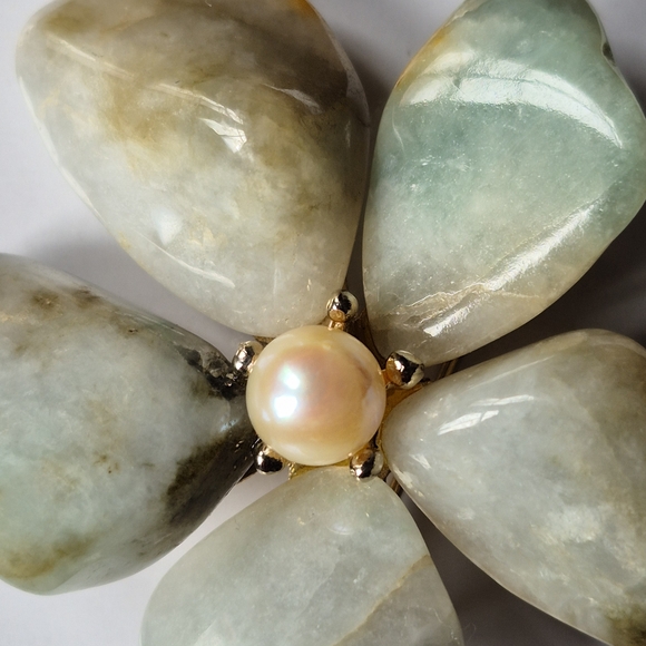 Vintage Swoboda Jade And Pearl Brooch - Picture 5 of 9